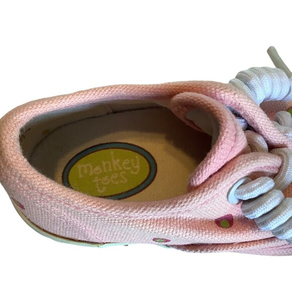 Monkey Toes Ladybug Kids Canvas Tennis Shoes Flutterflies Toddler 7 Spring Laces - Picture 5 of 8